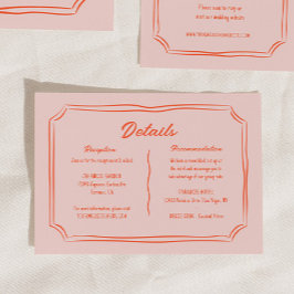 Information om färglös Roligt Hand plockade Bröllo Tilläggskort