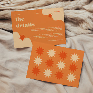 Information om färgstark Retro Bright & fet Bröllo Tilläggskort