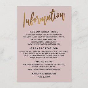 Information om Faux Guld Header Dusty Ro Bröllop Tilläggskort