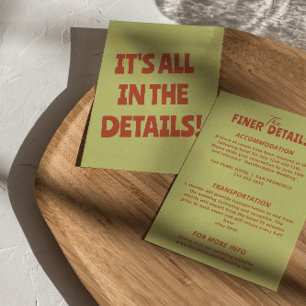 Information om Fet färglös Retro-Funky Unik Bröllo Tilläggskort