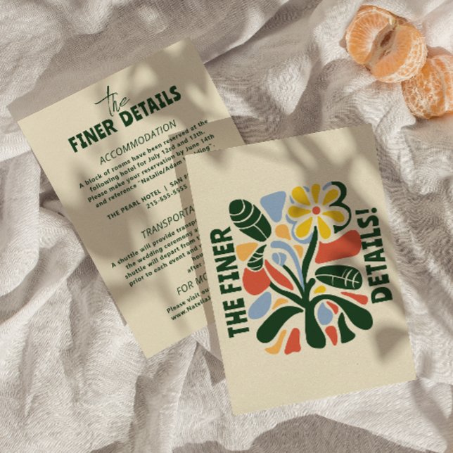 Information om fet, färglös Retro Modern Blommigt  Tilläggskort (Skapare uppladdad)