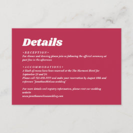 Information om fet minimalistisk Retro Viva Magent Tilläggskort