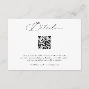 Information om fintvätt i elegant QR Bröllop Tilläggskort