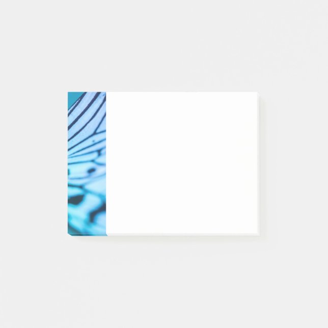 Information om fjäril Vinge Blue och Black Photo D Post-it Block (Framsida)