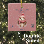 Information om födelseattentaten Cute Winter Hedge Julgransprydnad Keramik<br><div class="desc">Meddela att flicka kommer med vårt Cute Winter Hedgehog Baby Birth Stats Ceramic Ornament. Den här charmerande designen visar en vacker vattenfärg Winter Hedgehog med en snus vinterhatt och halsduk. Den skapar en lugnande och fin atmosfär mot en sund rosa med lätt snöfall. Lägg till din flicka namn, födelsedatum, vikt,...</div>