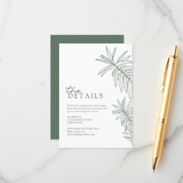 Information om Forest Grönt Elegant Botanical Lövs Tilläggskort