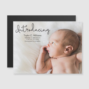 Information om foto i baby Inledning Magnetisk Inbjudningskort
