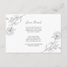 Information om gäst för svartvitt och vit Blommigt