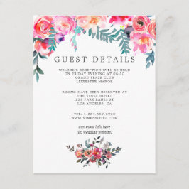 Information om gäst för Winter Wedding Blommigt Tilläggskort