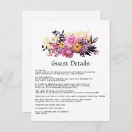 Information om gäster för rosa, Lila, svartvitt oc Tilläggskort