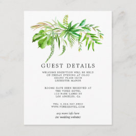 Information om gästskydd i Watercolor Forest Green Tilläggskort