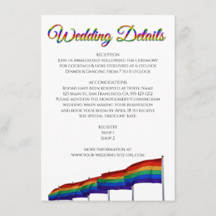 Information om gay pride LGBTQ Rainbow Flaggor Brö Tilläggskort