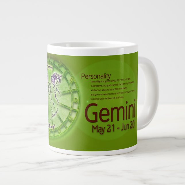 Information om Gemini Symbol Horoscope Jumbo Mugg (Framsida höger)