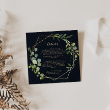 Information om Geometric Guld Blue Grönt Bröllop