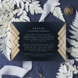 Information om Geometric Mörk Navy Guld Bröllop OSA Kort