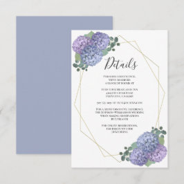 Information om Geometric Watercolor Blue Blommigt  Tilläggskort