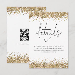 Information om Glam Guld Glitter QR-kodskript Bröl Tilläggskort