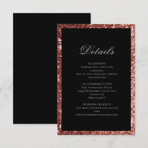 Information om Glam Ro Guld Black Glitter Bröllop Tilläggskort