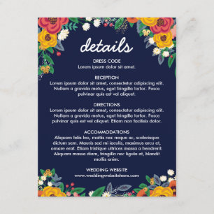 Information om Golden Gult Navy Blue Boho Bouquet Tilläggskort