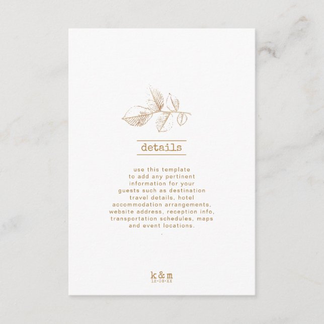 Information om Golden Löv Bröllop 2 ID655 Tilläggskort (Framsida)