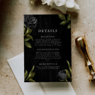 Information om Gothic Black Blommigt Bröllop Tilläggskort