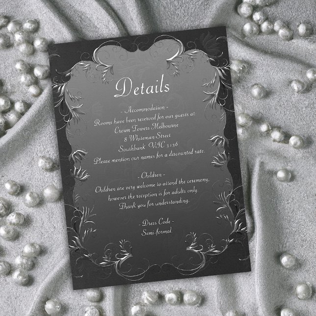 Information om grått Elegance och Silver Swirls Br Tilläggskort (Skapare uppladdad)