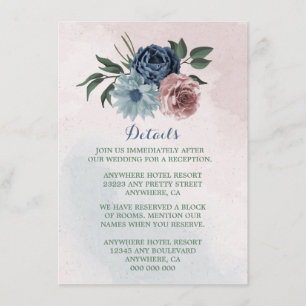 Information om grått i blått blommigt i rosa tilläggskort