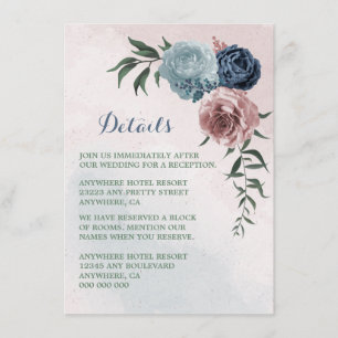 Information om grått i blått blommigt i rosa tilläggskort