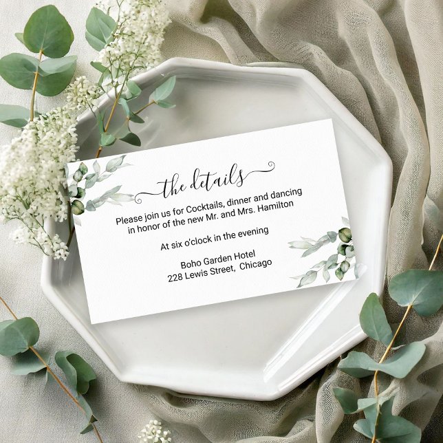 Information om Greenery Bröllop Tilläggskort (Skapare uppladdad)