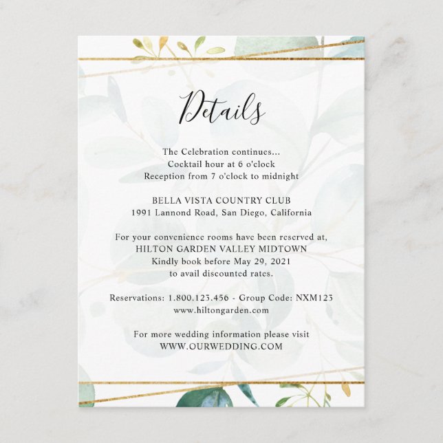 Information om Greenery Eucalyptus Guest Tilläggskort (Framsida)