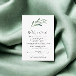 Information om Greenery Olive Bröllop Tilläggskort