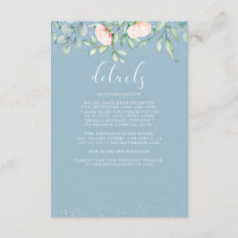 Information om Greenery Peach Ro Dusty Blue Bröllo Tilläggskort