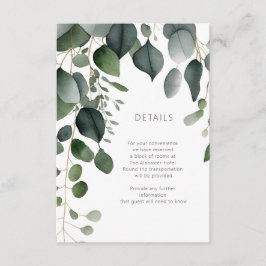 Information om Grey och Eucalyptus Bröllop Tilläggskort