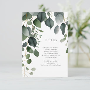 Information om Grey och Eucalyptus Bröllop Tilläggskort