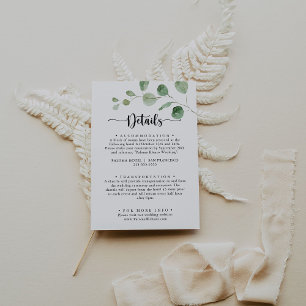 Information om grönt Delight Eucalyptus Bröllop Tilläggskort