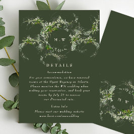 Information om grönt Eucalyptus Utandning Monogram Tilläggskort