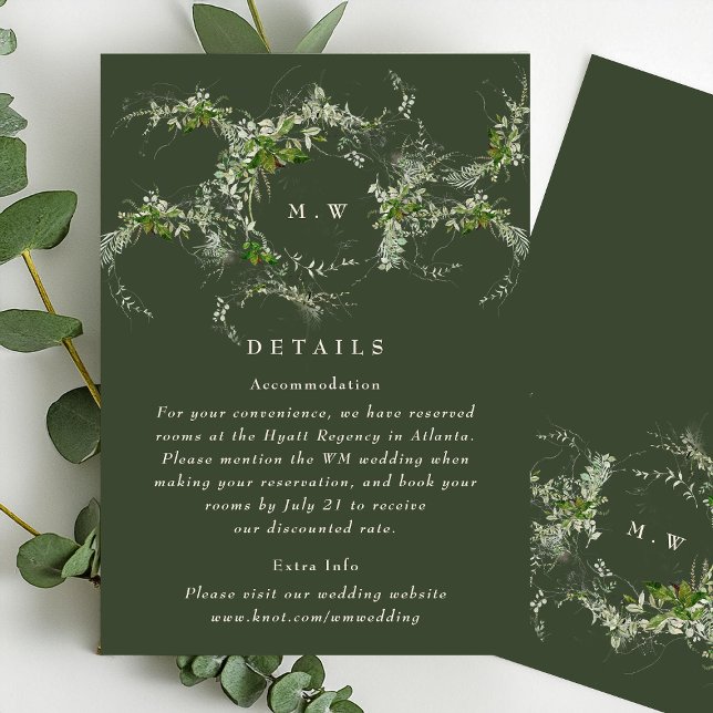 Information om grönt Eucalyptus Utandning Monogram Tilläggskort (Skapare uppladdad)