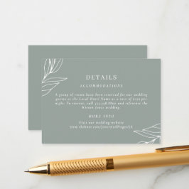 Information om grönt Löv Garden Wedding Wedding Tilläggskort