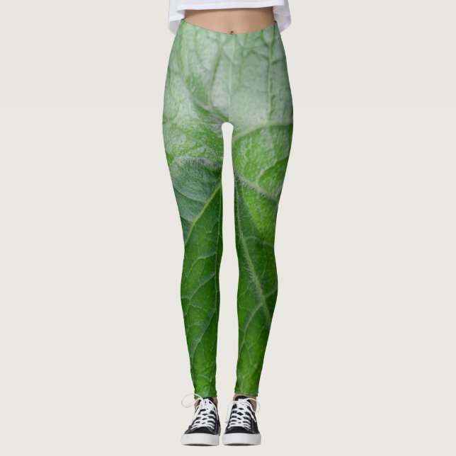 Information om grönt Löv Leggings (Framsida)