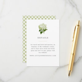 Information om grönt och vit och Hydrangea Tilläggskort