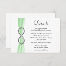Information om grönt Ribbon Silver Infinity Bröllo