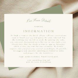 Information om Grönten elegant Sage Cream Script B Tilläggskort