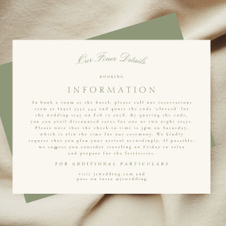 Information om Grönten elegant Sage Cream Script B Tilläggskort