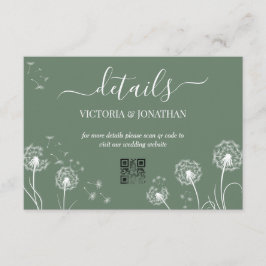 Information om grönten Enkel Bröllop för skuggor Tilläggskort