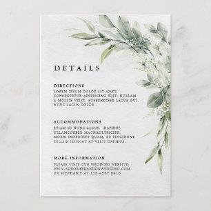 Information om Grönten Eucalyptus Minimalist Bröll Tilläggskort