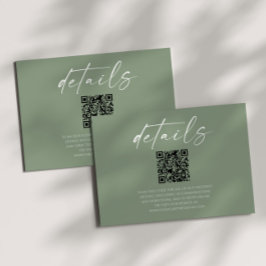 Information om Grönten för elegant QR-kod Bröllop Tilläggskort