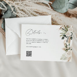 Information om grönten Pampas bröllop för elegant Tilläggskort