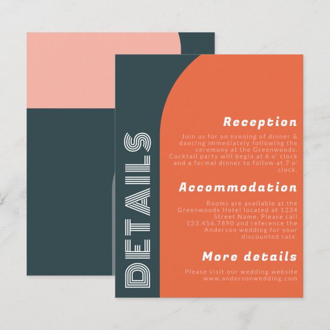 Information om Groovy Arch Retro Bröllop | Bright- (Fram/baksida)