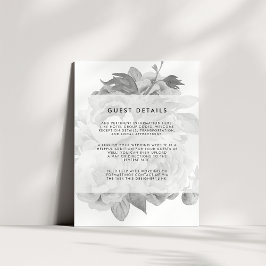 Information om Guest i Blommigten Bröllop, svart o Tilläggskort
