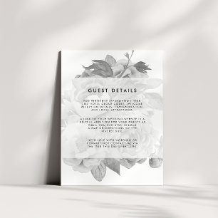 Information om Guest i Blommigten Bröllop, svart o Tilläggskort